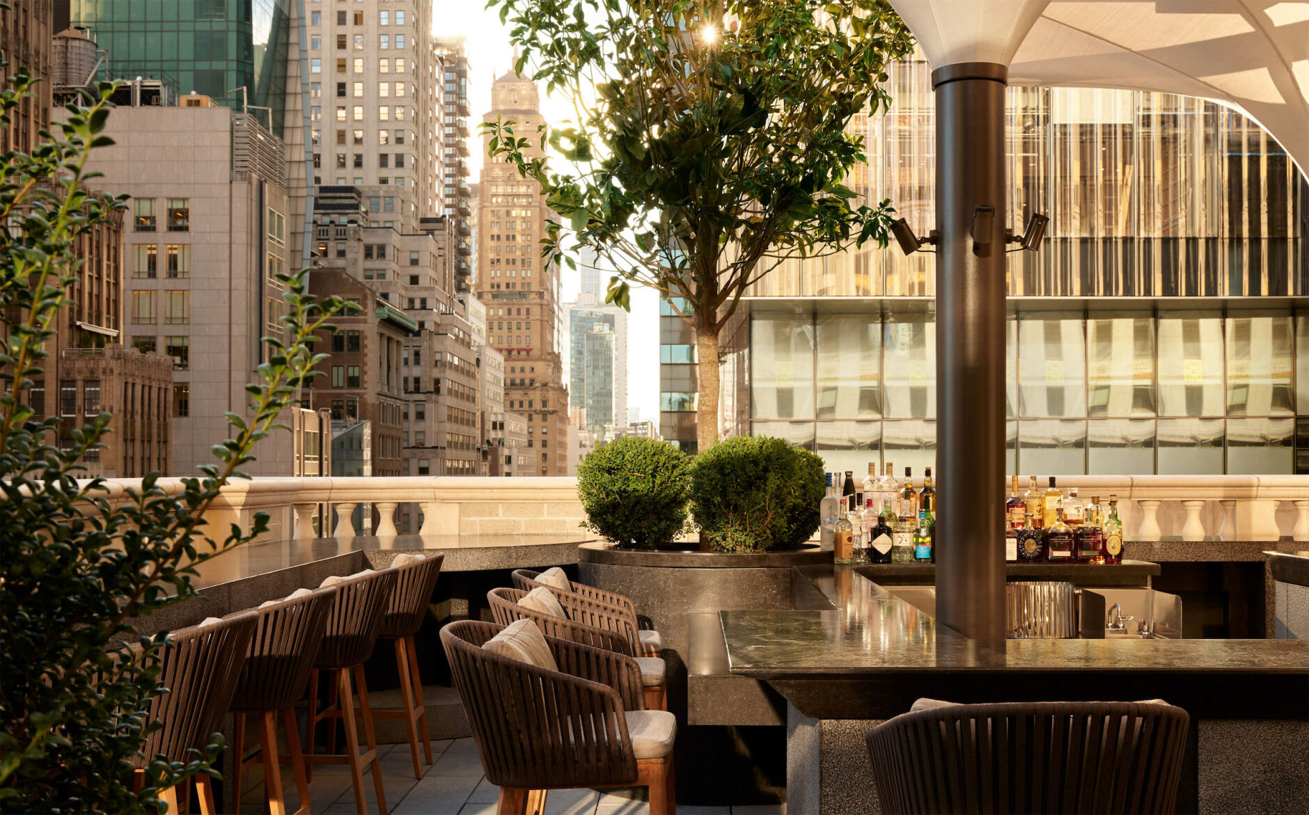ROH New Hotel Openings: The garden terrace bar at Aman New York