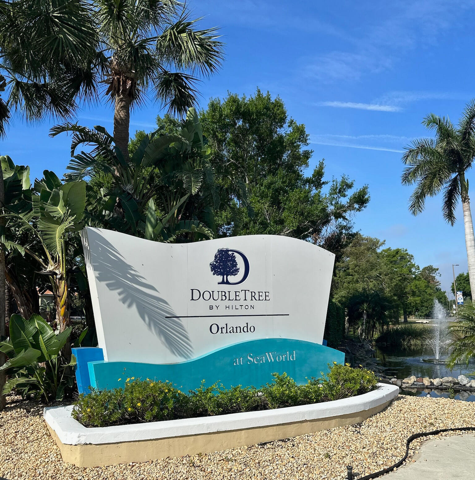 ROH Hotel Management Software Onboarding: Doubletree Orlando at SeaWorld Hotel entrance sign